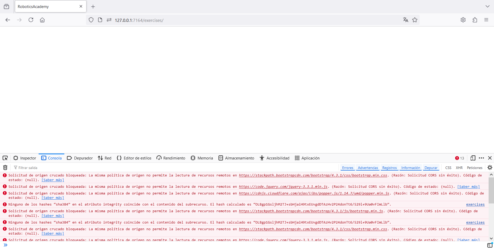 Robotics Academy deployment errors