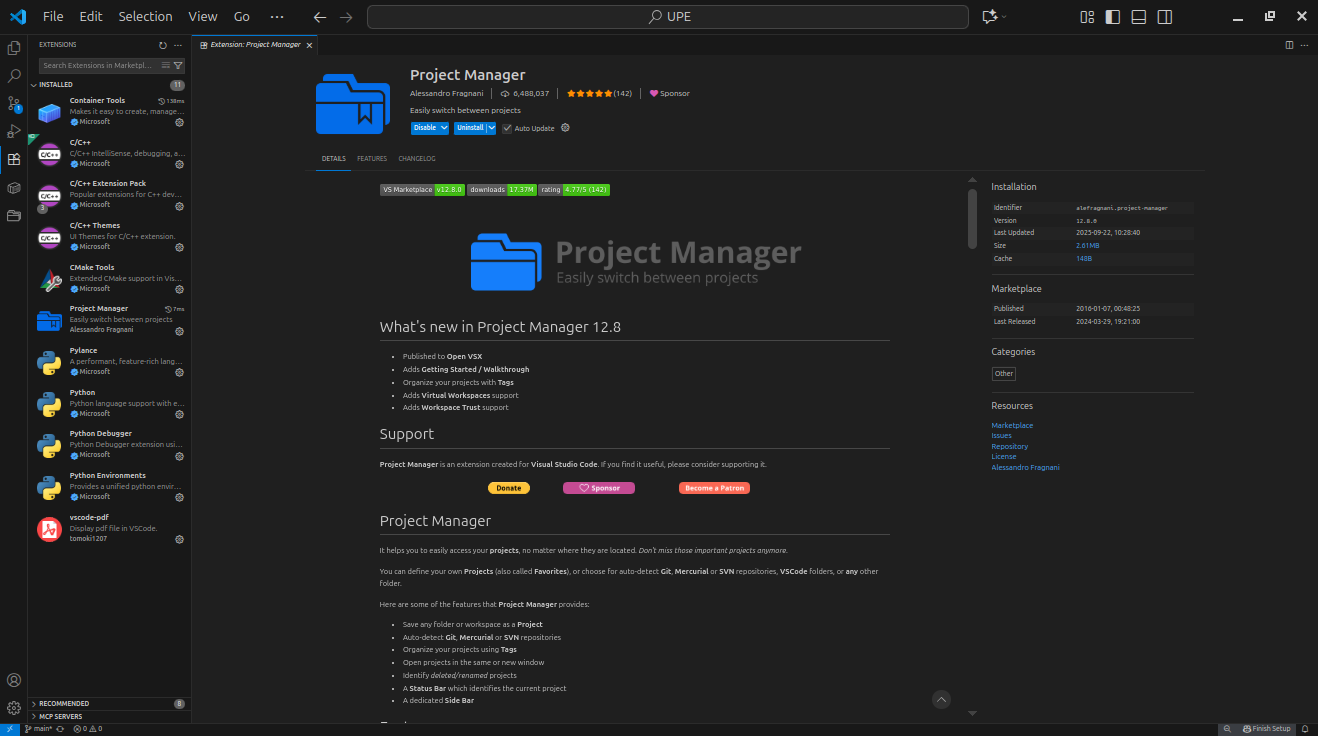 Project Manager Extension