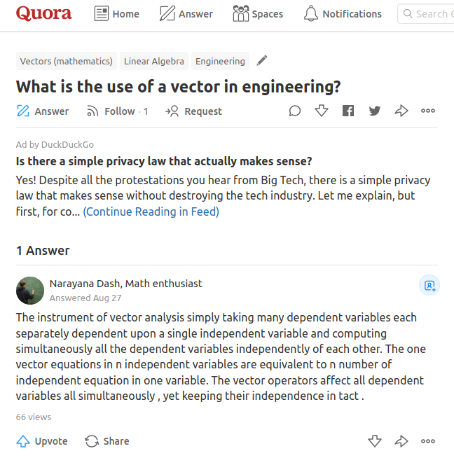 Vectors and Engineering