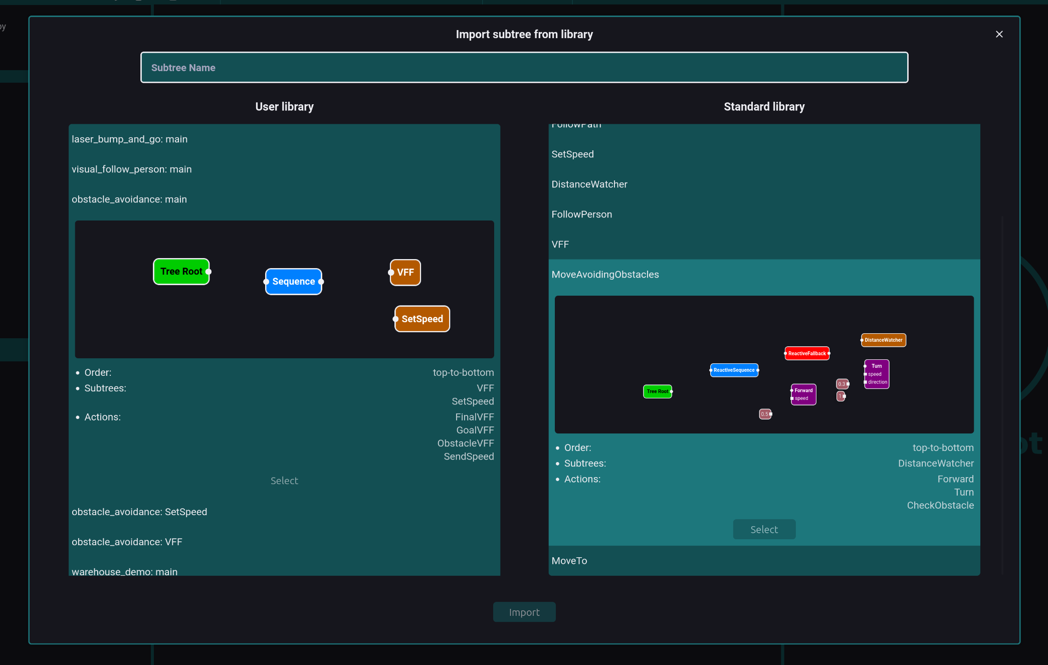 Subtree Library GUI